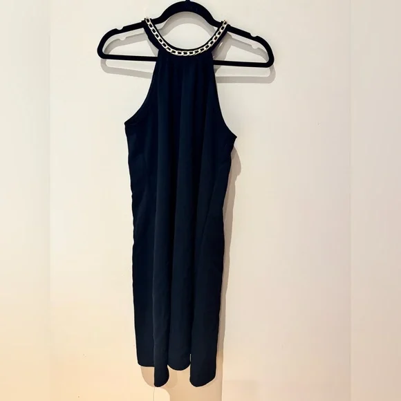 Calvin Klein Black Halter Sheath Midi Dress